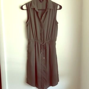 Olive green shirt dress